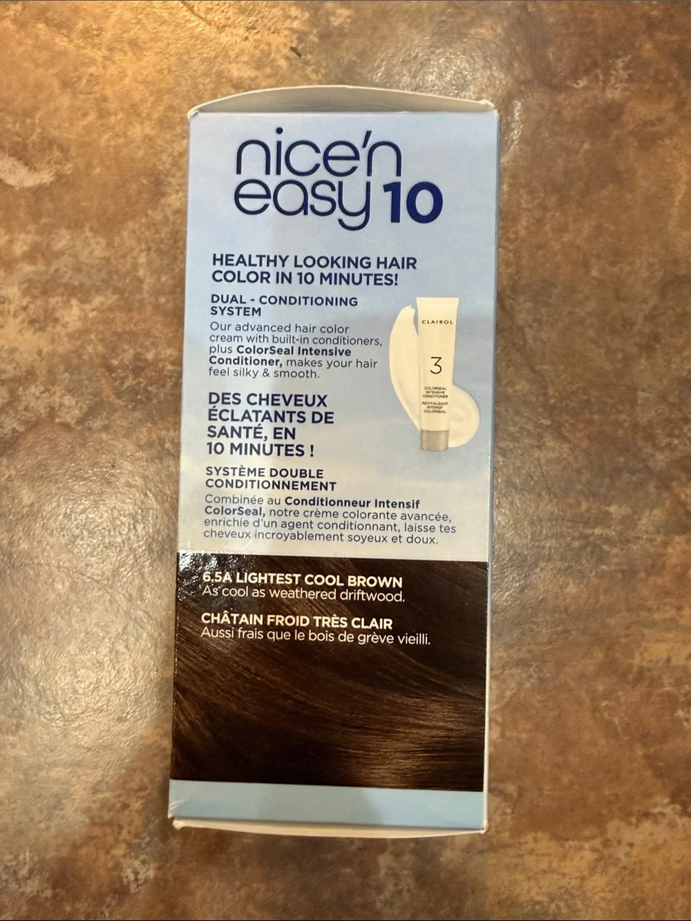 New Clairol Nice’n Easy 10 Gray Coverage Lightest Cool Brown 6.5A Hair Color Dye